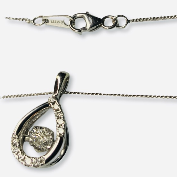 10K White Gold Diamond Pendant Necklace 25 ctw and 2.6 grams
